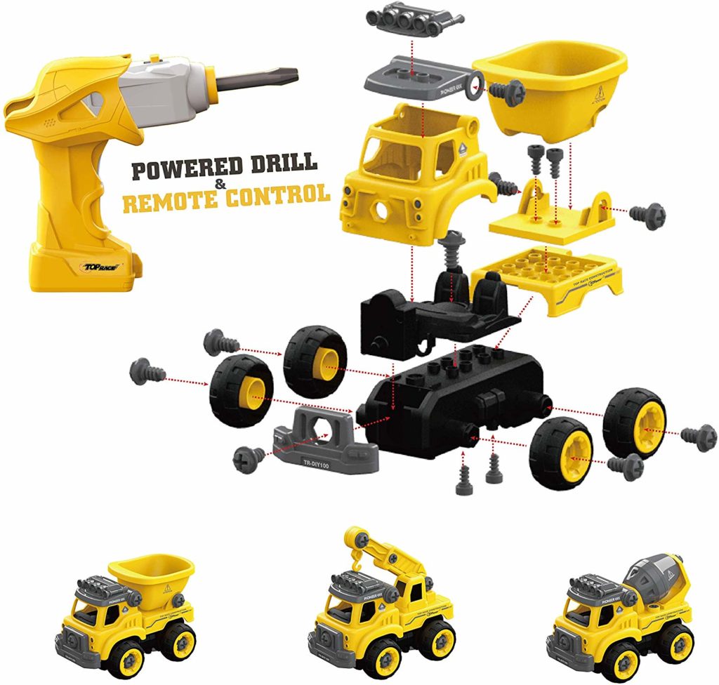 3 in One Construction Truck Take Apart Toy - Top Toys and Gifts for Three Year Old Boys 2