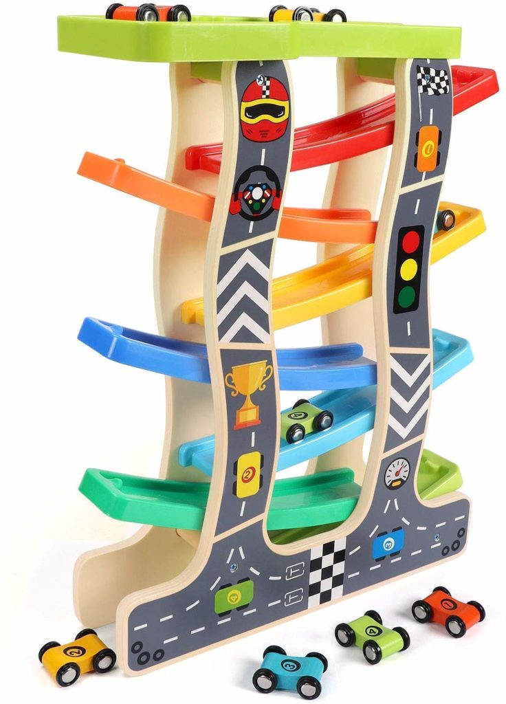 Lewo Toddler Toys Wooden Ramp Racer - Top Toys and Gifts for Three Year Old Boys 1