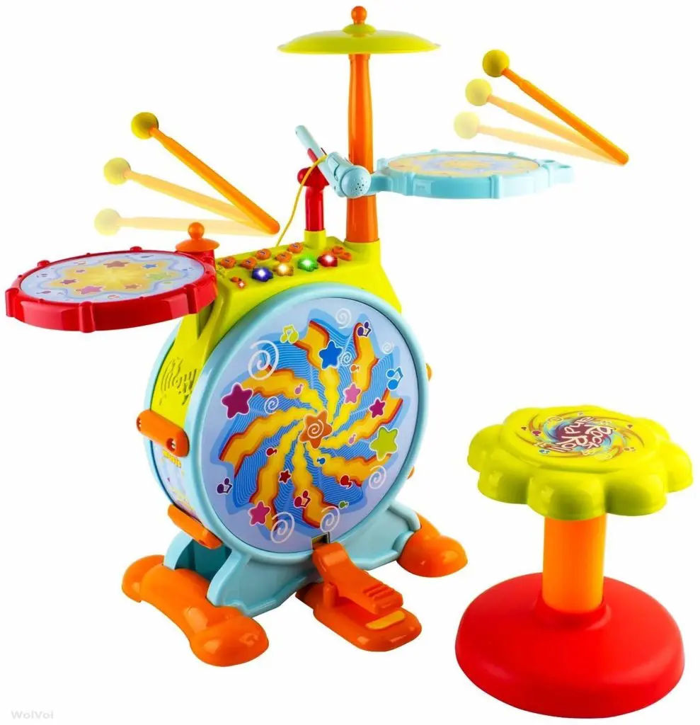 WolVol Electric Big Toy Drum Set for Kids - Top Toys and Gifts for Three Year Old Boys 1