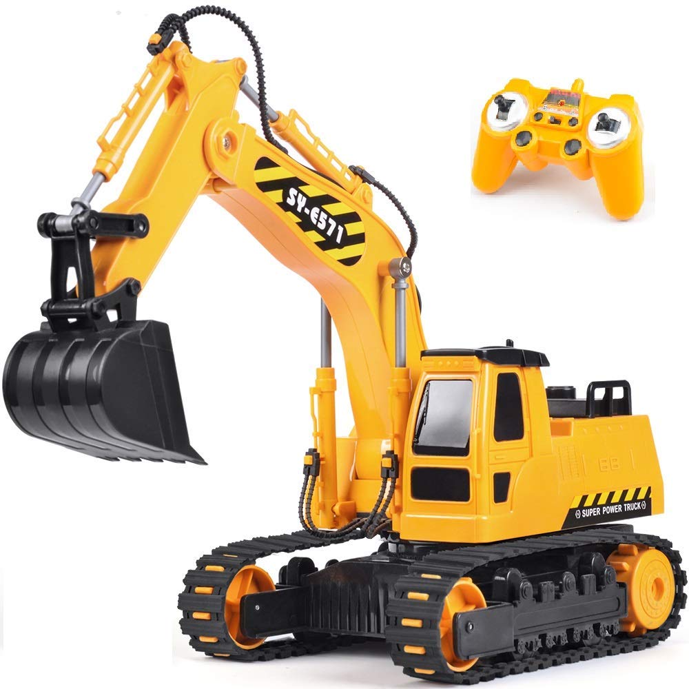 DOUBLE E Remote Control Excavator Toy Truck - Top Toys and Gifts for Four Year Old Boys 1