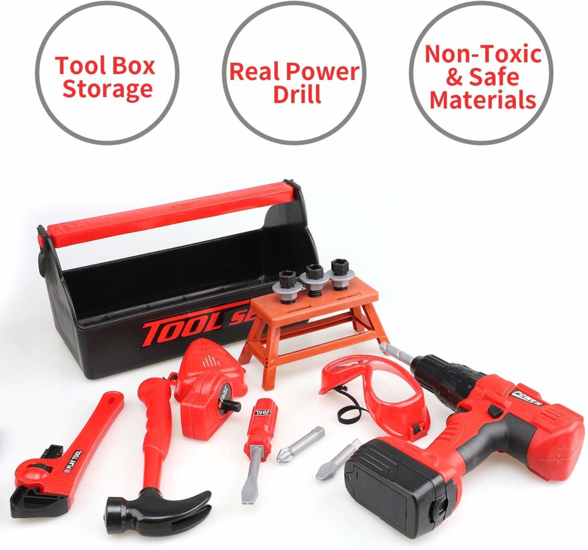 STEAM Life Kids Tool Set with Power Toy Drill - Top Toys and Gifts for Seven Year Old Boys 2