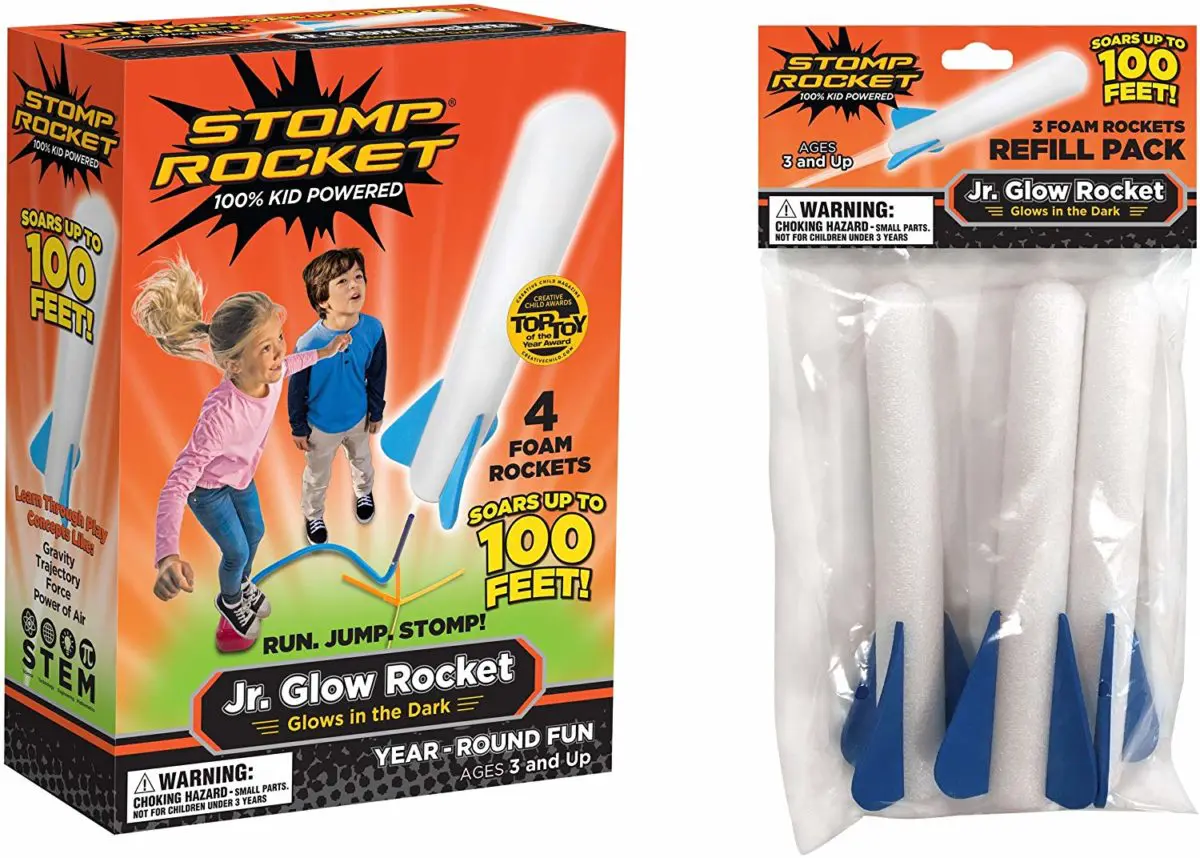 Stomp Rocket Jr. Glow Rocket and Rocket Refill Pack - Top Toys and Gifts for Four Year Old Boys 1