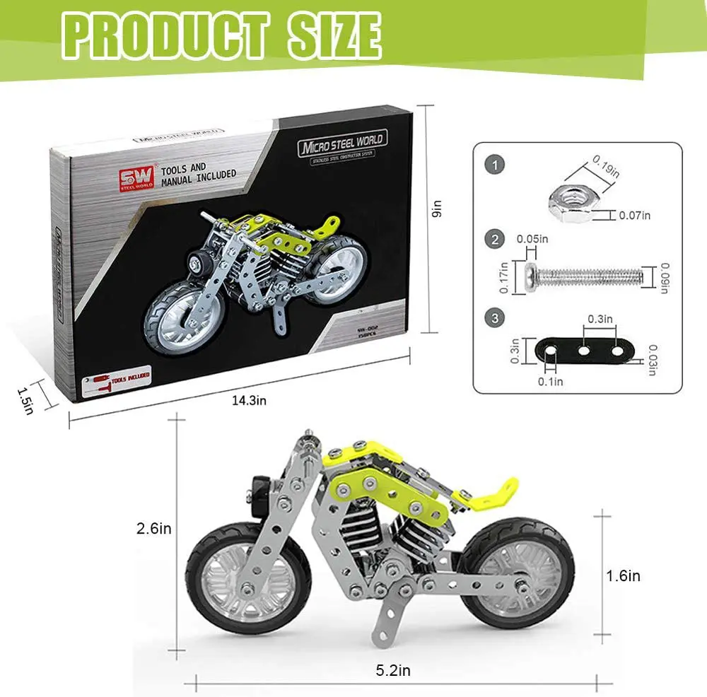 Jamal Stem Toys Building Kits Erector Sets Motorcycle Toys - Top Toys and Gifts for Eight Year Old Boys 2