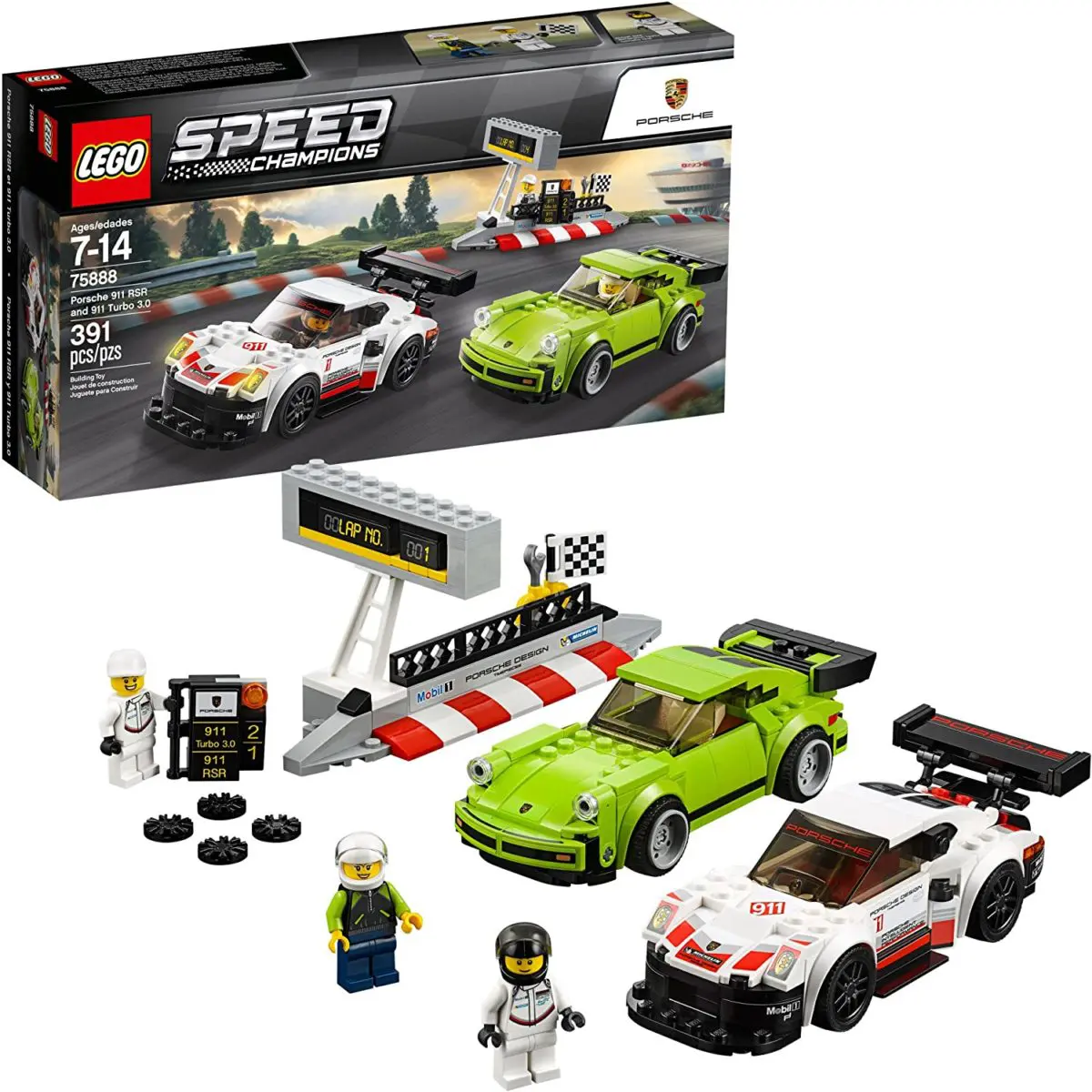 LEGO Speed Champions Porsche 911 RSR and 911 3.0 Building Kit - Top Toys and Gifts for Ten Year Old Boys 1