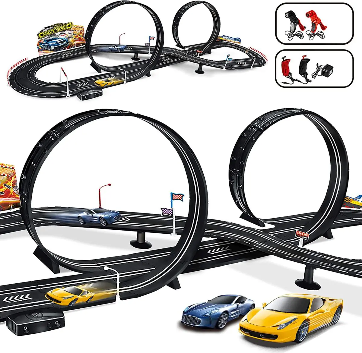 MAOXIAN Kids Toy Electric Powered Slot Car Race Track - Top Toys and Gifts for Nine Year Old Boys 1